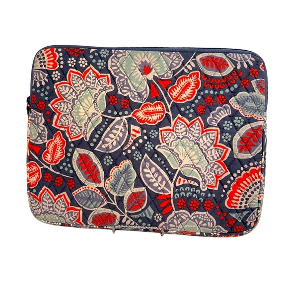 3x25* Vera Bradley Laptop Padded Sleeve Nomadic Floral 11x14” Mint Coral Grey - Picture 11 of 12